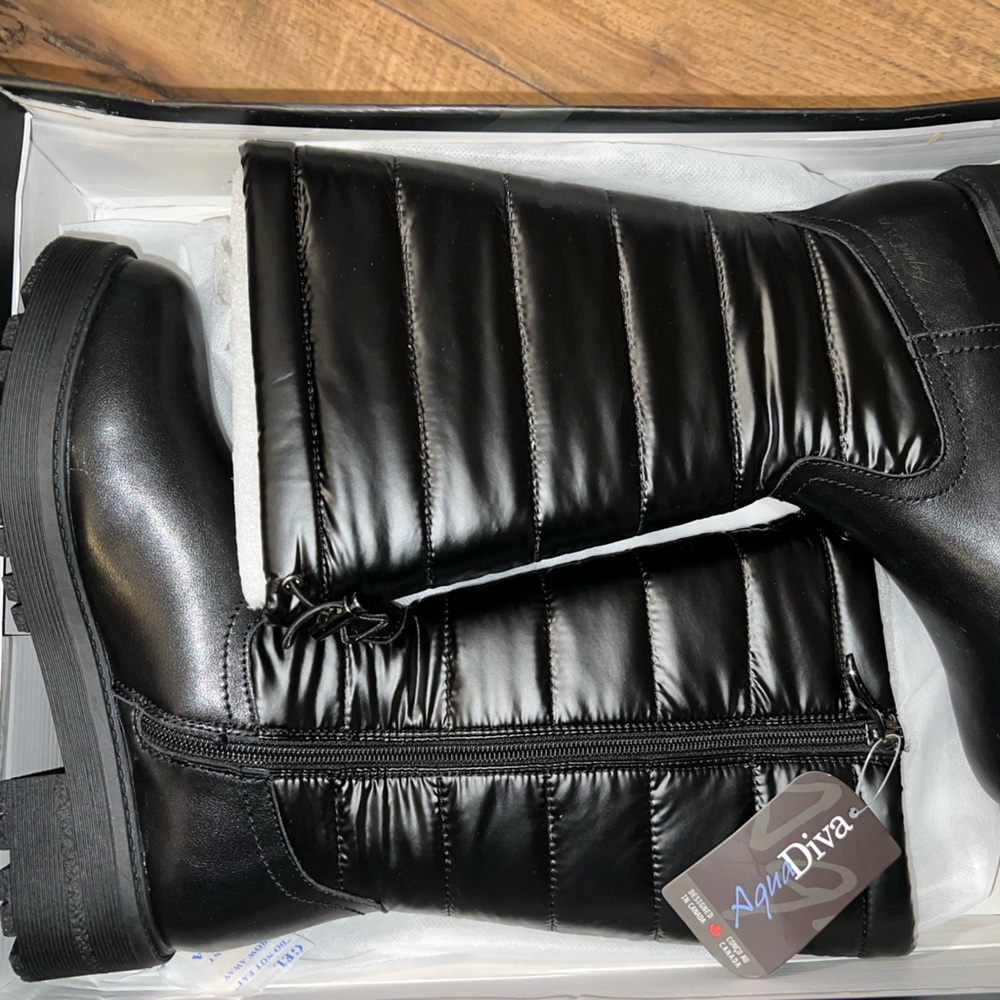 Aqua Diva waterproof leather puffer boots! Warm, dry, comfy $170 online today